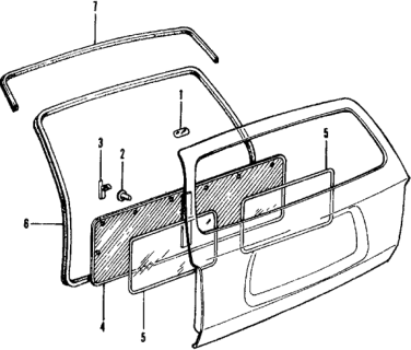 1977 Honda Civic Tailgate Trim Diagram