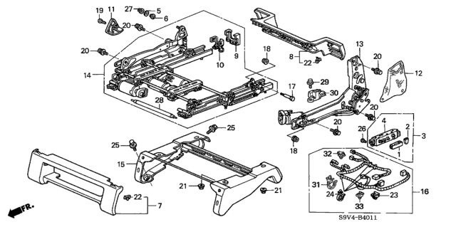 2005 Honda Pilot Switch Assembly, Driver Side Power Seat (Medium Fern) Diagram for 35955-S0X-A51ZF