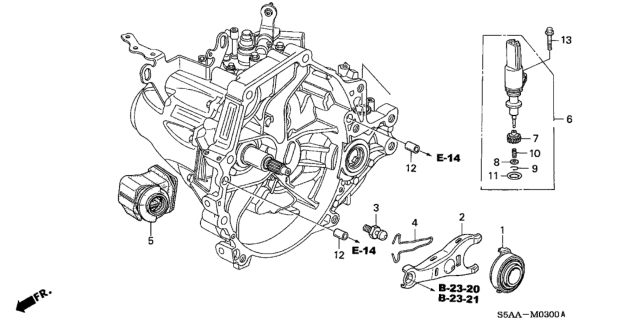 2004 Honda Civic MT Clutch Release Diagram