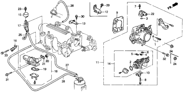 1994 Honda Del Sol Valve Assembly, Fast Idle Diagram for 16500-P06-A60