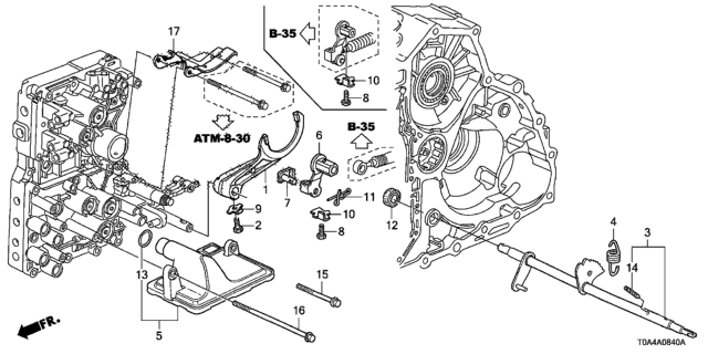 2012 Honda CR-V Lever Comp,Contro Diagram for 54313-T0A-A80