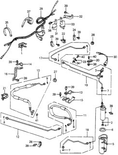 1984 Honda Accord A/C Hoses - Pipes (Keihin) Diagram