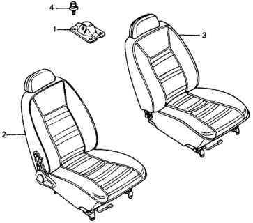 1979 Honda Civic Seat Assy., L. FR. *NH1L* (BLACK) Diagram for 77400-658-666ZA