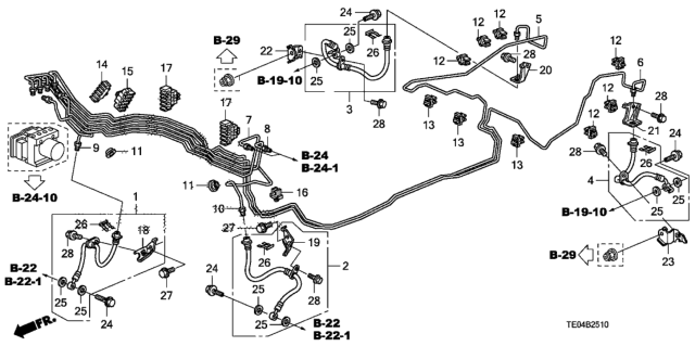 2010 Honda Accord Pipe D, Brake Diagram for 46340-TE0-A50