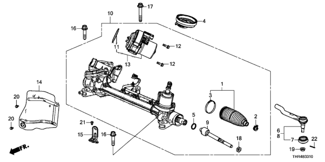 2020 Honda Odyssey Rack Assembly, Power Steering (Eps) (Service) Diagram for 53622-THR-A43