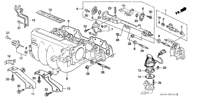 1988 Honda CRX Gasket, Intake Manifold (Nippon Leakless) Diagram for 17105-PM8-A02