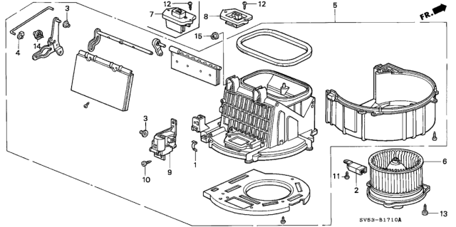 1997 Honda Accord Motor Assembly, Fresh/Recirculating Diagram for 79350-SV1-A01