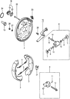 1980 Honda Accord Shoe Kit, Brake Diagram for 43053-671-307