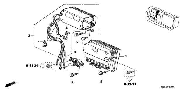 2007 Honda Accord Hybrid Inverter Unit, Intelligent Diagram for 1B210-RCJ-013