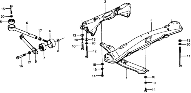 1978 Honda Civic Torque Rod - Engine Supportbeam Diagram