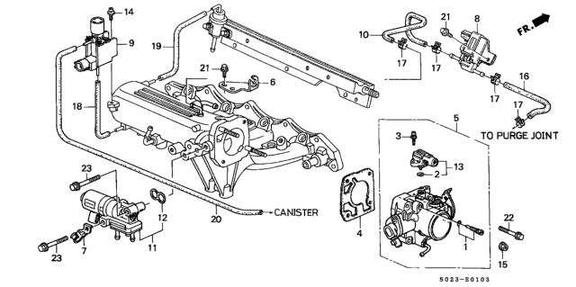 1999 Honda Civic Throttle Body (DOHC VTEC) Diagram