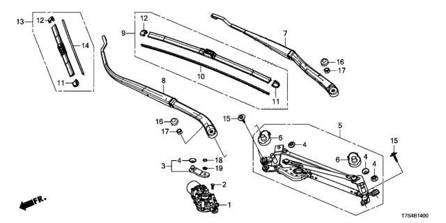 2018 Honda HR-V Rubber, Blade (450MM Diagram for 76632-T6L-H03