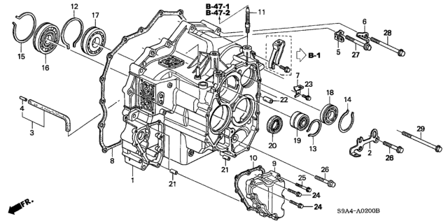 2002 Honda CR-V Gasket, Torque Converter Case Diagram for 21811-PRP-020