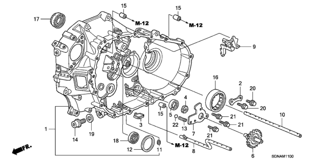 2007 Honda Accord MT Clutch Case (V6) Diagram