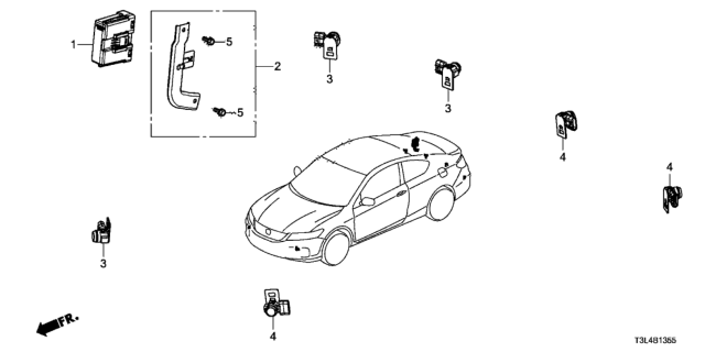 2016 Honda Accord Sensor Assembly, Parking (Still Night Pearl) Diagram for 39680-T0A-R01YF