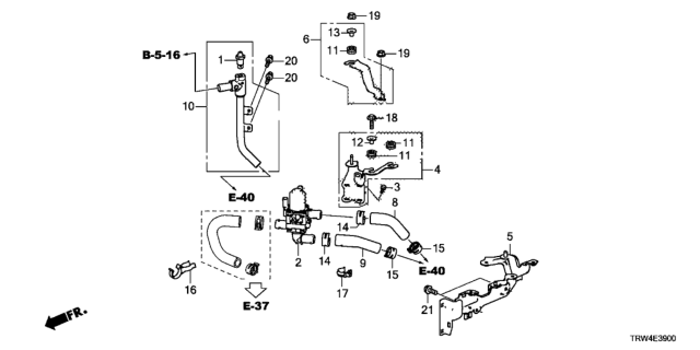 2019 Honda Clarity Plug-In Hybrid Pipe Assy., Breath Diagram for 1J590-5WJ-A01