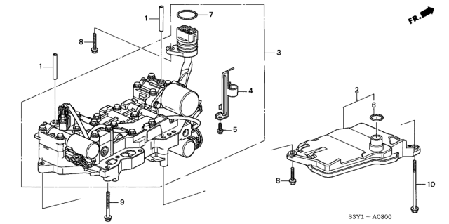 2002 Honda Insight Valve Body Assembly Diagram for 27000-PHT-010