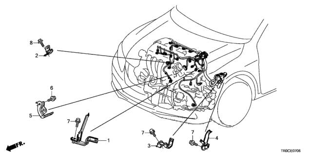 2014 Honda Civic Engine Wire Harness Stay (2.4L) Diagram