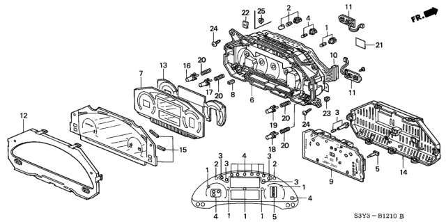 2001 Honda Insight Combination Meter Components Diagram