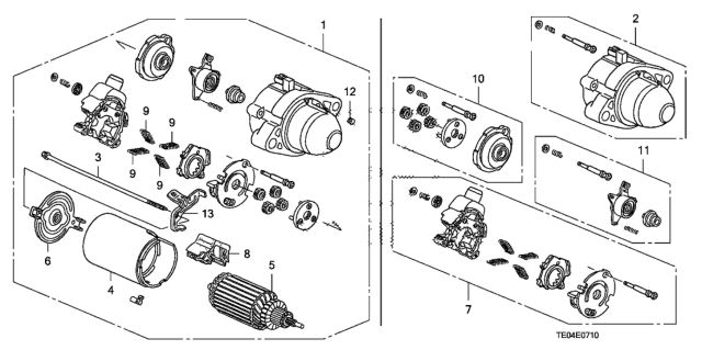 2008 Honda Accord Starter Motor (Mitsuba) (L4) Diagram