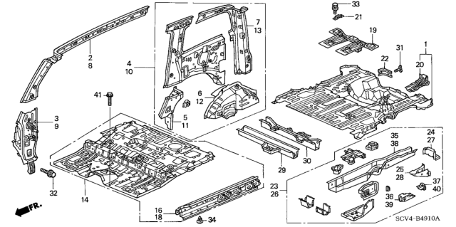 2004 Honda Element Floor, FR. Diagram for 65100-SCW-A00ZZ