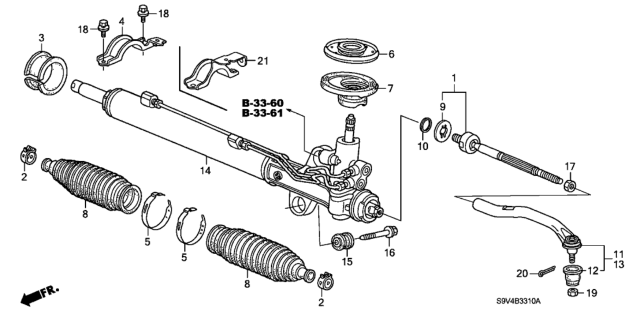 2004 Honda Pilot Rack, Power Steering (Reman) Diagram for 06536-S9V-506RM