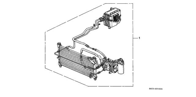 1988 Honda Civic Air Conditioner Assy. (Sanden) Diagram for 80000-SH3-A21