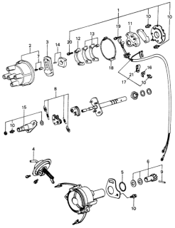 1980 Honda Civic Distributor Components Diagram