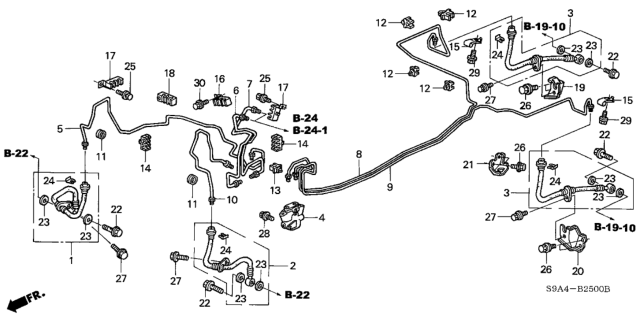 2004 Honda CR-V Brake Lines Diagram
