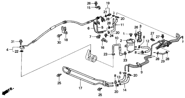 1995 Honda Del Sol P.S. Hoses - Pipes Diagram