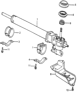 1985 Honda Accord Rack Assembly, Power Steering Diagram for 53601-SA5-677