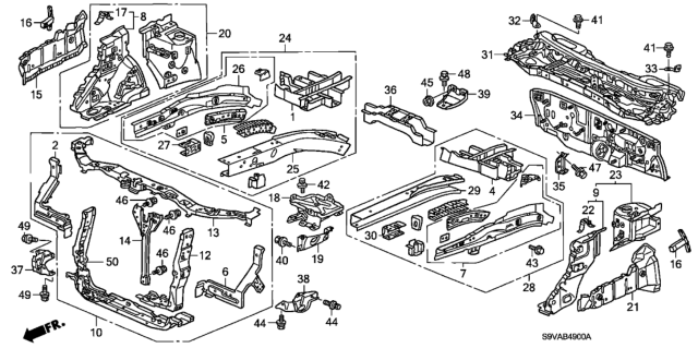 2008 Honda Pilot Wheelhouse Sub-Set, R. FR. Diagram for 04642-S9V-A01ZZ