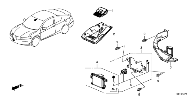 2016 Honda Accord Cover, Sensor Diagram for 36166-T3L-A01
