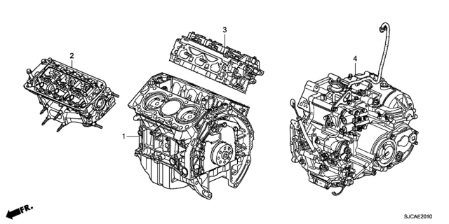 2014 Honda Ridgeline Engine Assy. - Transmission Assy. Diagram