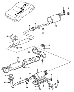 1981 Honda Civic Muffler, Exhuast Diagram for 18307-SA8-033