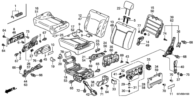 2011 Honda Element Rear Seat Diagram