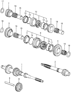 1980 Honda Civic 4MT Transmission Gears Diagram