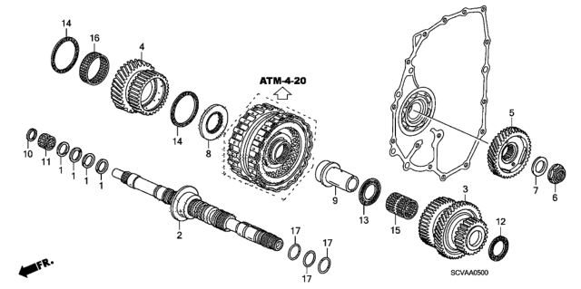 2007 Honda Element Gear, Mainshaft Fifth Diagram for 23481-RXH-000