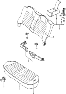 1980 Honda Accord Cushion Assy., RR. Seat *R28L* (NEW ROSE WINE) Diagram for 78110-672-762ZA