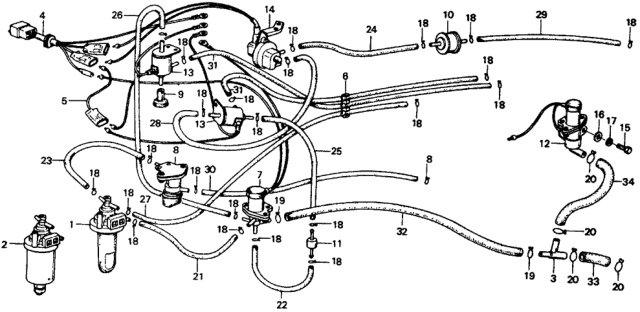 1977 Honda Civic Valve, Control Diagram for 16300-657-014