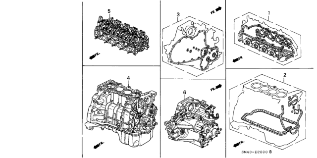 1990 Honda Accord Gasket Kit - Engine Assy.  - Transmission Assy. Diagram