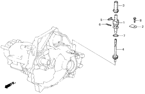 1987 Honda Civic Gear, Speedometer Driven Diagram for 23820-PE1-000