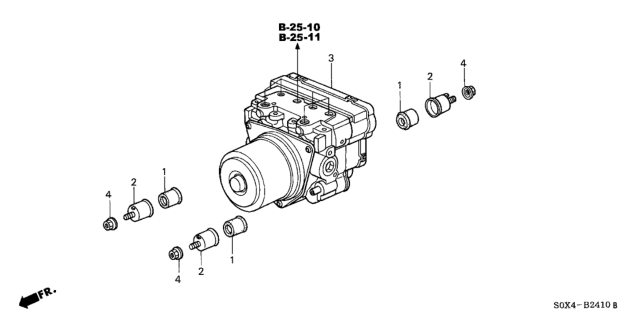 1999 Honda Odyssey Modulator Assy., Abs Diagram for 57110-S0X-003