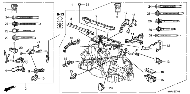 2011 Honda CR-V Engine Wire Harness Diagram