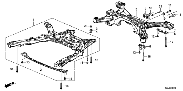 2018 Honda CR-V Washer, R. FR. Sub-Frame (Sic) Diagram for 50275-TLA-A01