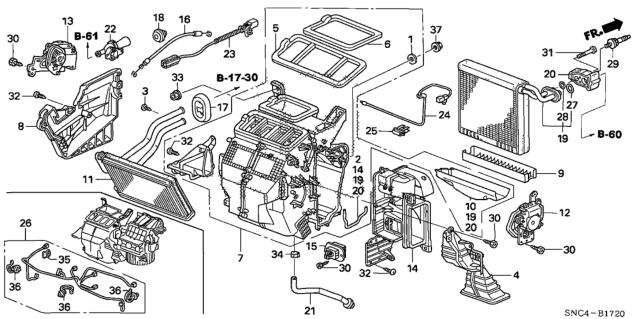 2006 Honda Civic Core Sub-Assembly, Heater Diagram for 79110-SNA-A01