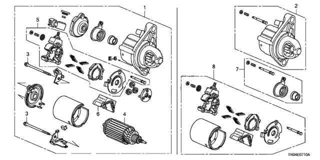 2012 Honda Civic Starter Motor Assembly Diagram for 31200-R1A-A12