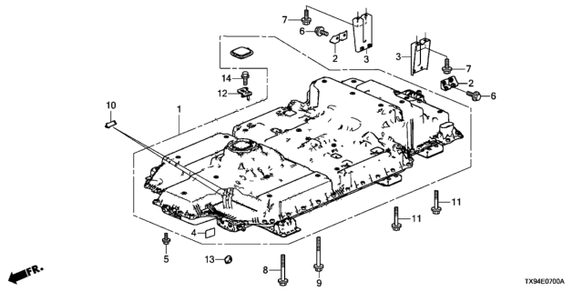 2014 Honda Fit EV Pack Assy., Battery Diagram for 1D100-RDC-A90