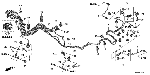 2013 Honda Fit Brake Pipe - Hose (VSA) Diagram