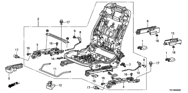 2012 Honda Accord Front Seat Components (Passenger Side) Diagram